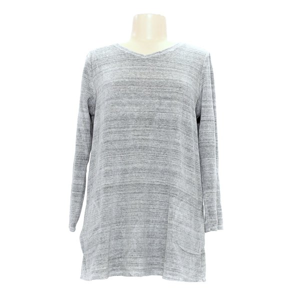 J. Jill Tops - Pure Jill V-Neck Long Sleeve Velour Pullover Tunic Top